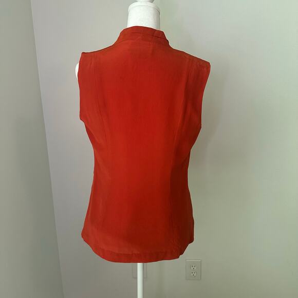 Classiques Entier dark orange sleeveless silk top size 4 - Picture 5 of 13